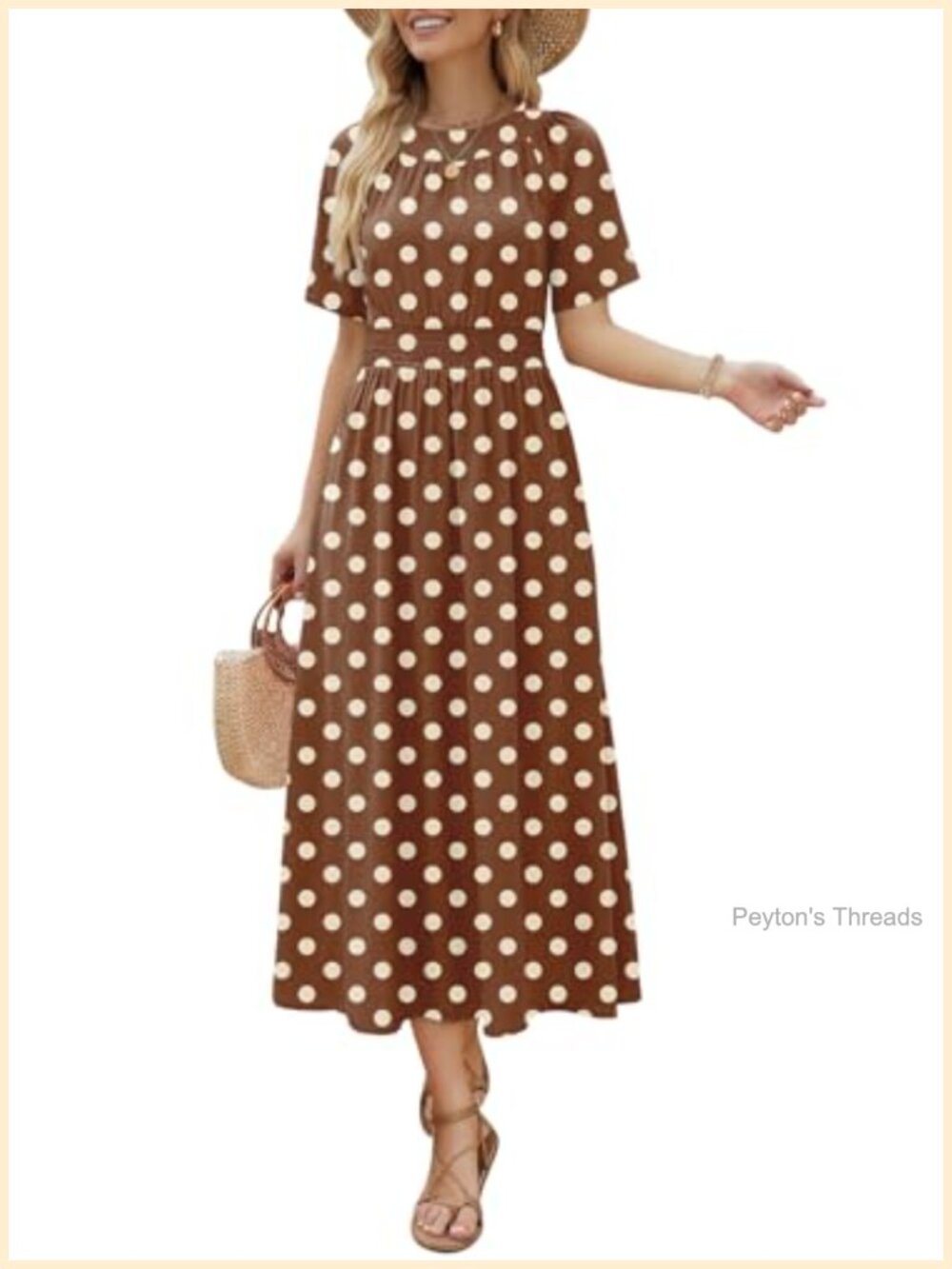 Vintage Floral Dresses for Women 2026 Casual Short Sleeve A Line Flowy Midi